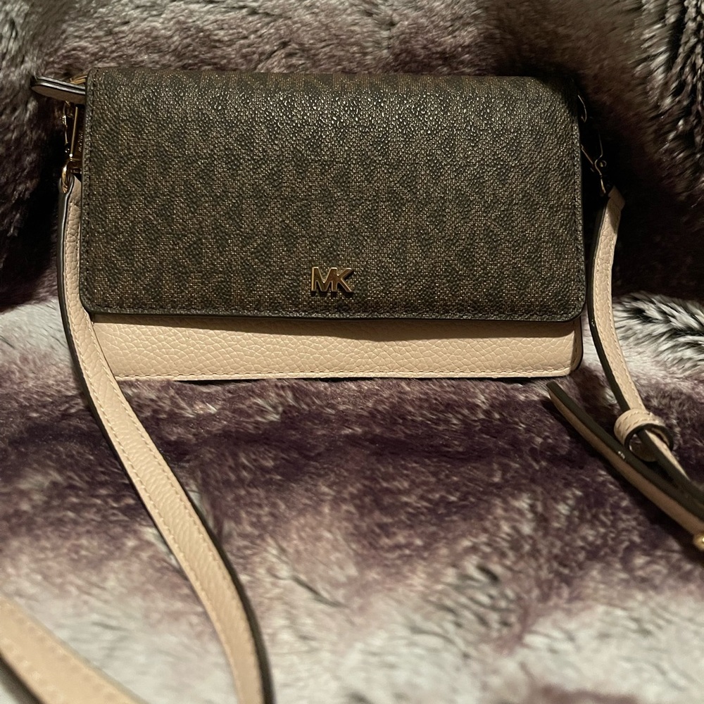 Michael Kors brown/soft pink convertible crossbody
